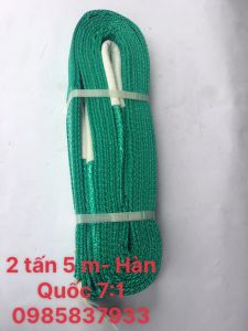 Dây cẩu hàng 2 tấn 5 m tiêu chuẩn 7:1 Hàn Quốc dùng móc buộc cẩu kéo an toàn hiệu quả