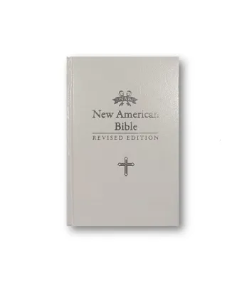 Bible House New American Bible Revised Edition Hardbound SMALL Size White Catholic Silver/Gold Stamp