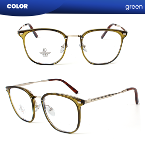 IOOI Eyewear - Kacamata Kotak Metal TR Lensa Anti Radiasi Blueray Photocromic Wanita 9336