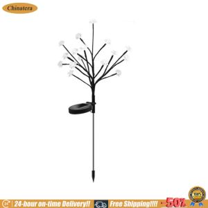 Solar Flower Garden Lights 2 Pack Outdoor LED Decorative Lawn Lights Waterproof for Yard Pathway