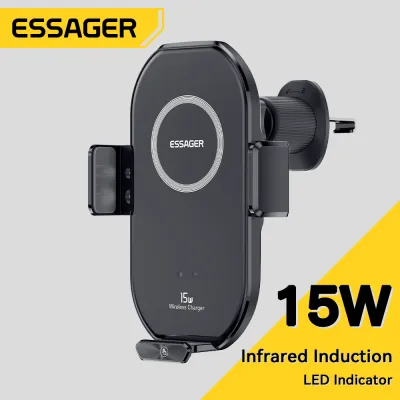 Essager Qi 15W giá lắp trong xe Sạc Không Dây điện thoại trong xe ô tô Chủ Sạc Aircon Vent Cho iPhone 15 14 13 12 Pro Max Huawei Mate 60 Xiaomi 14 Samsung Điện Thoại Di Động Nhanh Chóng sạc xe hơi điện thoại trong xe ô tô Chủ