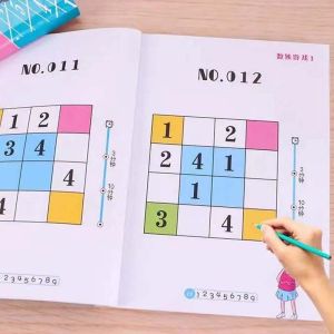 【4 Books】Children Crossword Book Mathematics Exercise Book Maths Worksheet Sudoku Activity Book