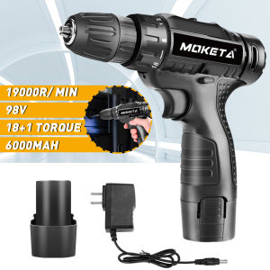Moketa 98V Mesin Bor Baterai Tangan Dengan 2 Baterai Cordless Drill Battery Impact Drill