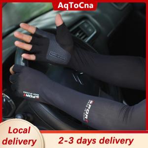[COD] AqToCna Ship within 24 hours 2pcs Sport Arm Sleeves Cycling Running Fishing Climbing Arm Cover Sun UV Protection Ice Cool Sleeves With 5-finger Cuff