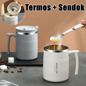 Tumbler Mug Coffee MUG STENLIST 304 ANTI KARAT+ SENDOK