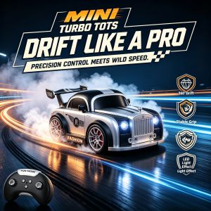 Mini RC Drift Car with Remote Control Sensor Follow & Escape Modes LED Light Racing