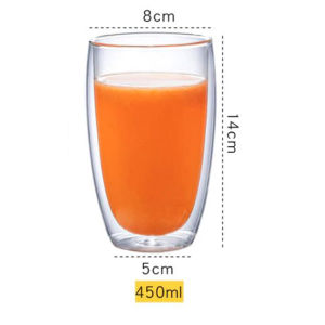 Double Wall Glass Cup Insulated Handle Drinking Cup Coffee Mug Double Layer Glass Tea Cup Heat Resistant 双层玻璃杯 水杯 [D10]