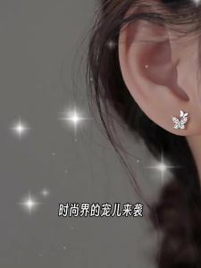 999 New style pure silver butterfly earrings 2024 Popular earrings with a niche high-end feel light luxury womens ear accessories