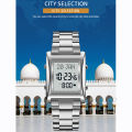 Muslim Digital Watch for Prayer Qibla Compass Hijri Calendar Quran Bookmark City Backlight Men Azan Watches Islamic. 