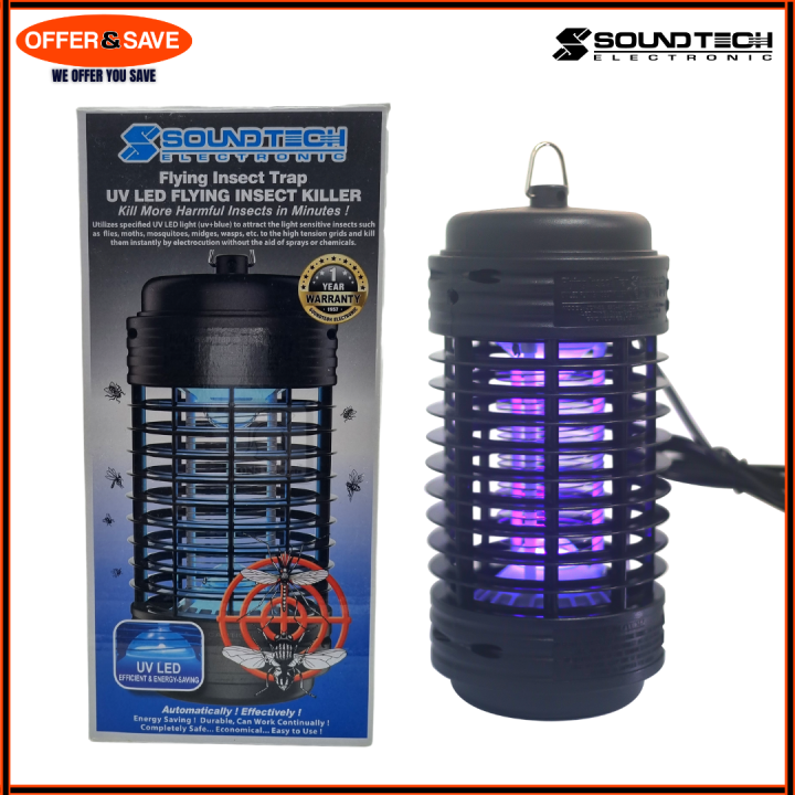 Soundtech UV LED Blue Lure Lights Flying Insect Killer (Black