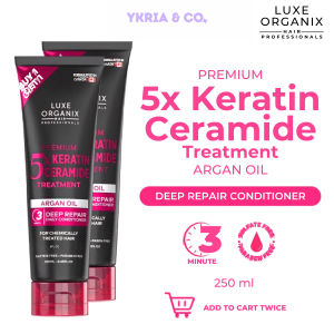Luxe Organix Premium Keratin Treatment Argan Oil Deep Repair Conditioner 250ml for Chemically Treated Hair Sulfate & Paraben Free - Haircare
