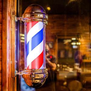 Barber Pole (90CM) Waterproof Barbershop Lamp Red White Blue Rotating LED Light Bar Logo Hair Salon