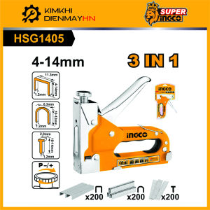 Súng bắn ghim gỗmáy bấm ghim cầm tay 3 trong 1 INGCO HSG1405