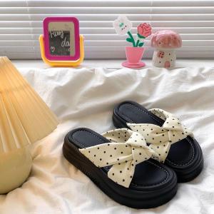 [Free Shipping] 2026 Summer New Polka Dot Soft Sole Comfortable Slippers for Women Thick Sole Casual Beach Fashion Slide Sandals