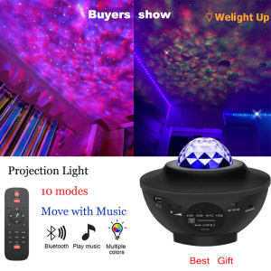 Colorful Starry Sky Projector Light Atmosphere Light Sky Galaxy Bluetooth USB Voice Control Music Player LED Night Light Romantic Lamp Best Gift
