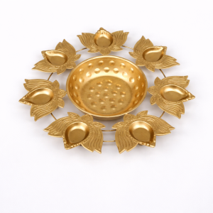 Metal Urli Candle Bowl (10 Inch) – Decorative Floating Flower & Tealight Holder for Home Table Centerpiece Diwali & Festive Décor (Pack of 1)