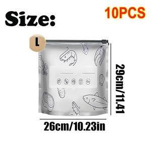 10PCS Aluminum Foil Food Storage Bag Thicken Zipper Fresh-Keeping Bag Reusable Storage Pouches