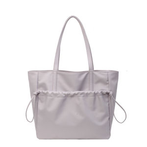 New tote bag womens commuter shoulder bag student bag for class simple drawstring nylon bag large capacity