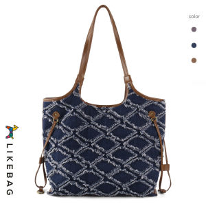 LIKEBAG new 2024 fashion personality color cowboy bag mommy bag large capacity shoulder tote bag commute female bag