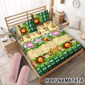 Sprei karakter anak ukuran 180x200 2 bantal 2 guling 160x200 120x200 sprei Anak 3D motif the jungle terbaru/bahan katun/bukan sprei bonita/my love/seprei karakter anak-anak/seprei jungle/keropy/mickey