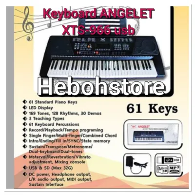 PROMO- KEYBOARD PIANO ANGELET XTS 966 TERBARU BISA USB MIDI 61KEYS - two store
