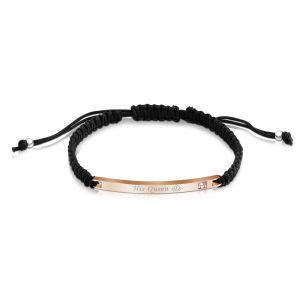 Vòng Tay Đôi Nữ Hoàng Của Anh Ấy Có Thể Điều Chỉnh Dây Thừng Làm Bằng Tay Bện Rhinestone Titanium Thép Vòng Đeo Tay Thời Trang Valentines Quà Tặng