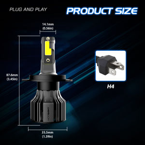 หลอดไฟหน้า H4 Led สําหรับรถยนต์ Turbo Led 12V Original HP302