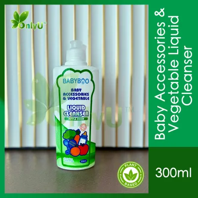 Babyboo Baby Accessories & Vegetable Liquid Cleanser 300ml / Pencuci Botol Susu Puting Bayi / Sabun Botol Susu / Nipples Teats Pacifiers Toys Baby Bottle Wash / Fragrance Free No Flavour / Orange Flavour / Kills 99.99% of Bacteria / Halal