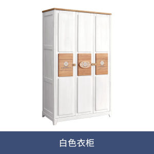 Solid wood childrens wardrobe American pastoral style childrens room storage cabinet log wooden small double-door wardrobe