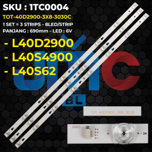 Backlight TV TCL 40 Inch L40D2900 L40S4900 L40S62 TOT-40D2900-3X8-3030C