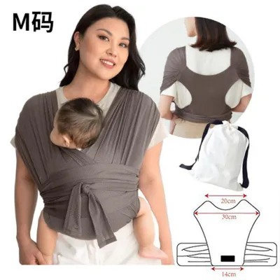 Breathable Cotton Baby Wrap Carrier - Ergonomic Hipseat Sling Soft Wrap with Hip Support for Newborn to Toddler Unisex Washable - Available in Light Blue/Orange