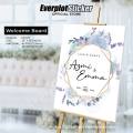 Welcome Board Wedding Name Acrylic, White Crystal Welcome Board Custom Acrylic, Wedding Signage, Welcome Board Acrylic. 