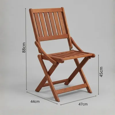 Furniture Direct FORO Solid Meranti Wood Outdoor Folding Arm Chair