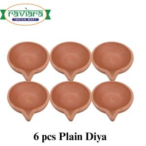 Diwali Diya Small Size 6 pcs with Box Free Bati Traditional Clay Festive Set Decorative Handmade