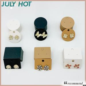 [JULYHOT] 50pcs Round Cardboard Earring Display Cards Blank Kraft Paper Jewelry Hanging Tags For Earring Ear Studs Selling Packaging