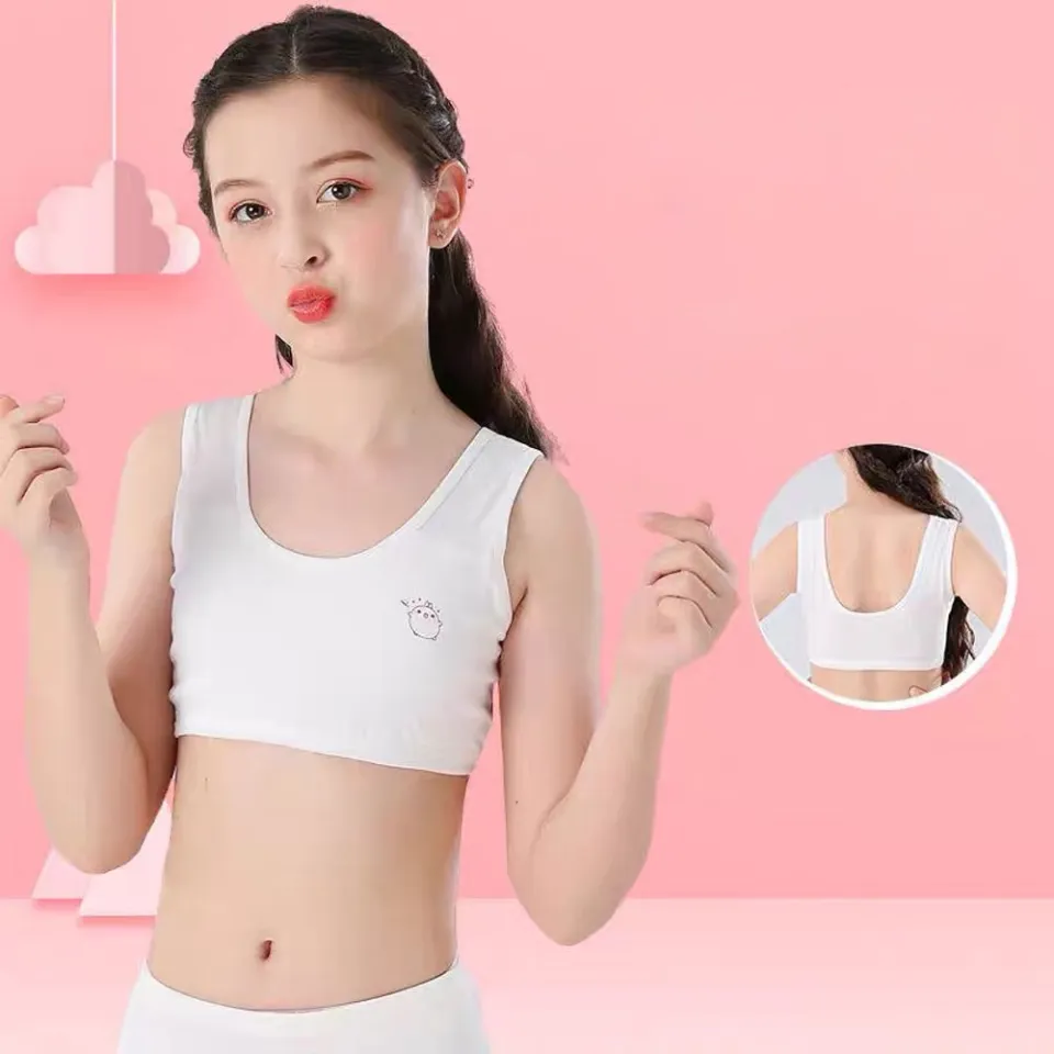Cotton Girls Tank Tops Cute Comfortable Puberty Girls' Bra Teen