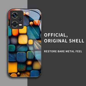สำหรับ Xiaomi Redmi Note 12 5G & Poco X5 5G เคสศัพท์ป้องกันการตกที่มีสี่เหลี่ยมเล็กๆ สีสันสดใส บุคลิกภาพทันสมัย