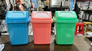 Tempat Sampah 5Lt Warna Pastel/ Mini Dustbin Tutup Swing/ Tempat Sampah Segi