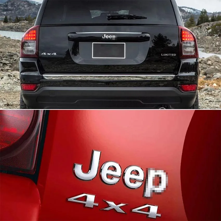 Shiny Silver Jeep Cherokee 4x4 Emblem – Perfect Replacement Badge For Tailgate, SUV Truck, Or Compass