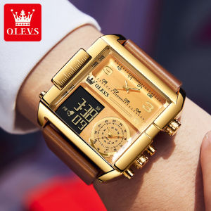 [ 2022 New On Sale !! ]OLEVS Watches Men Sale Original Chronograph Waterproof LED Luminous Calender Display 51mm Large Dial Silicone strap Chronograph Alarm Clock Countdown Stopwatch