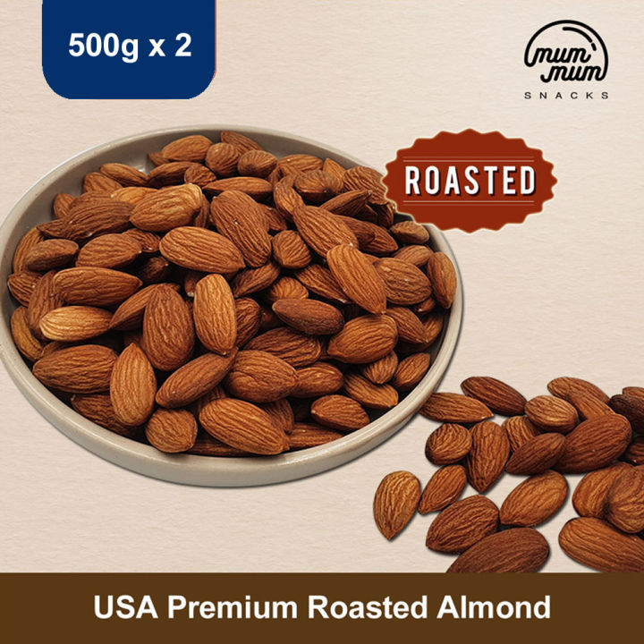 USA Premium Roasted (Unsalted) Almond [1kg] comes in 2 500G pack each