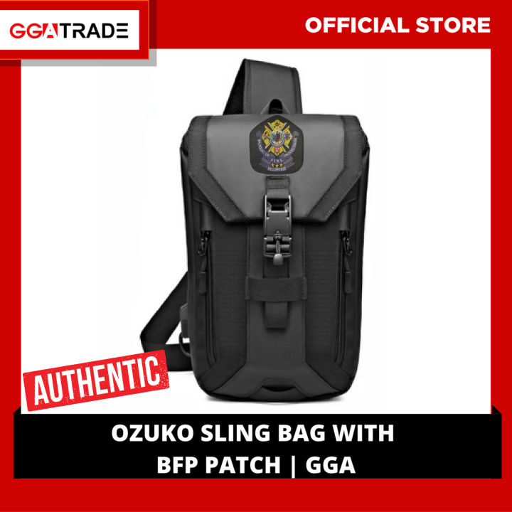 OZUKO CHEST BAG SINGLE SHOULDER SLING BAG WITH BFP PATCH FOR MEN
