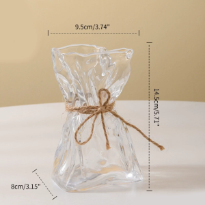 Rõ ràng không thường xuyên Lọ hoa thủy tinh xếp li Cocktail kính đế dày bình thủy tinh lớn cho centerpieces trang trí hoa