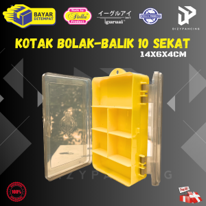 Kotak Pancing Bolak Balik Stella 10 Sekat 14X6X4CM Import Bahan tebal
