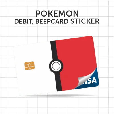 Pokemon inspired ATM BEEP DEBIT BANK Card Skins Stickers | Pokeball Great ball Pikachu Bulbasaur Eevee Squirtle