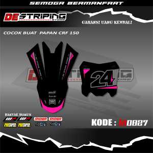Stiker Papan Nomor Dan Spakbor Depan CRF 150 L Desaign Terbaru List Keren Simpel Kode LA0827