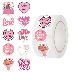 NOBLELYN Heart Shaped Love Heart Stickers Self Adhesive Paper Decorative Sticker 2.5cm Stickers Roll Happy Valentines Day