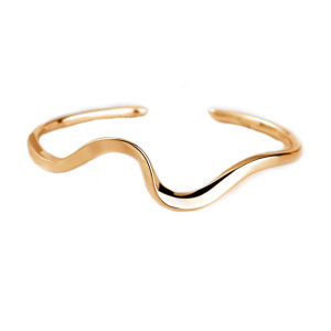 XINSU38 Elegant Stylish Arc Bending Adjustable Water Wave Pattern Women Gift Simple Bracelet Opening Bangle Jewelry