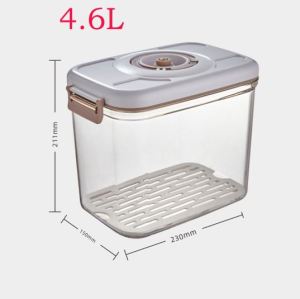 [Local Seller] 1.2L-4.6L Plastic Vacuum Food Storage Container With Lid Manual Pump Leak Proof Seal Food Fresh Keeping Rice Fruits Vegetables