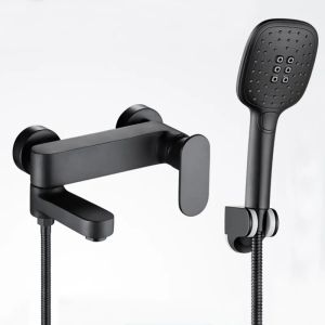 White Color Bathtub Shower Faucets Waterfall Spout With Hand Shower Hot And Cold Water Mixer Faucet Black Taps Gray Mixers